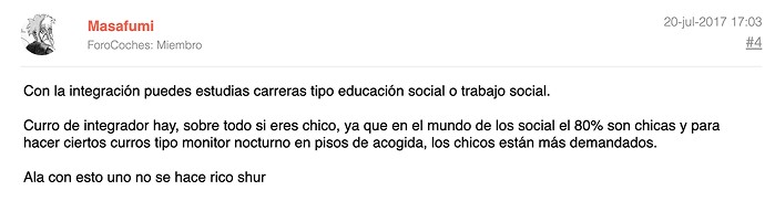 Opinión alumno 3 sobre las asignaturas del grado superior en integración social