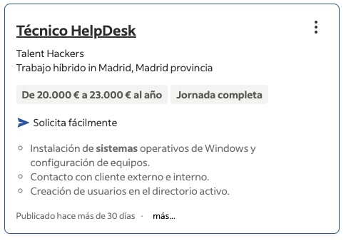 ofertas empleo sistemas informaticos y redes indeed