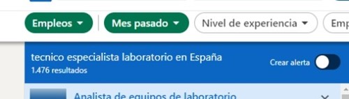 empleos LinkedIn para técnico especialista en laboratorio en España