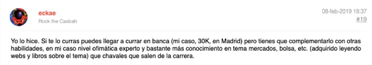 opinión positiva alumno administración y finanzas